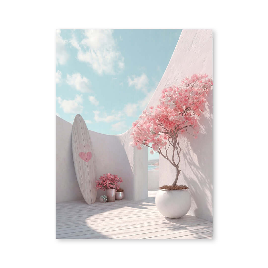 Cuadro Póster Costa Rosa | Decoración Marina Pastel