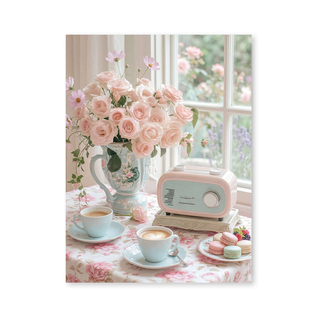 Cuadro Póster Mañana de Rosas | Decoración Floral Pastel
