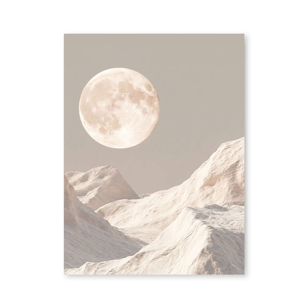 Cuadro Póster Luna sobre Montañas | Decoración Minimalista