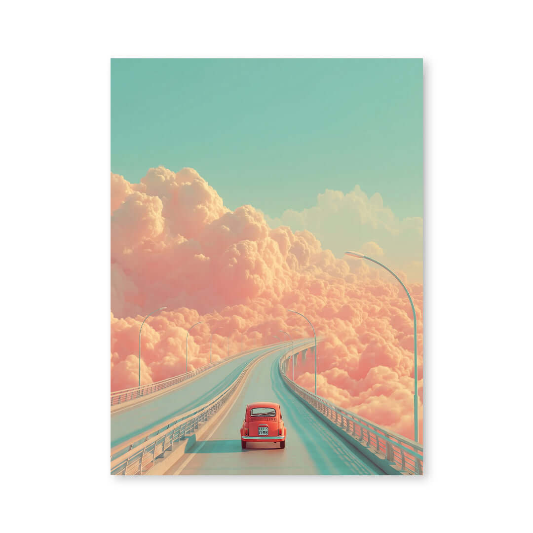 Cuadro Póster Coche en Carretera | Decoración Surrealista