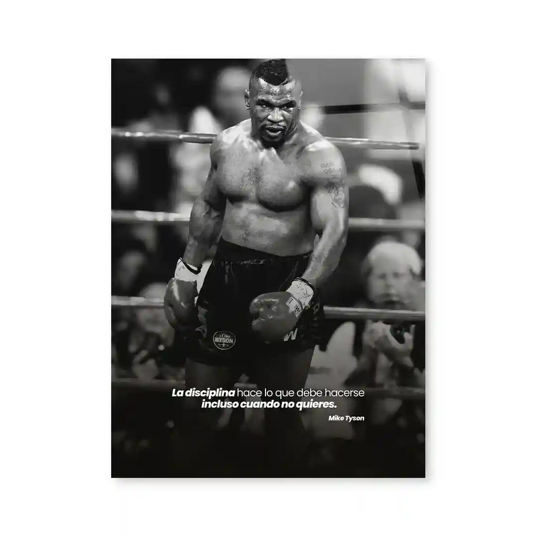 Cuadro Motivacional Mike Tyson | Disciplina de Hierro