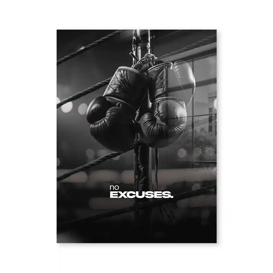 Cuadro Motivacional Boxeo | No Excuses | Disciplina y Superación