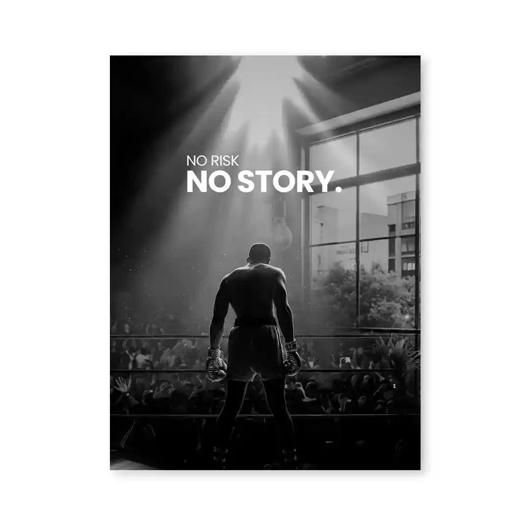 Cuadro Motivacional | No Risk, No Story | Mentalidad Ganadora