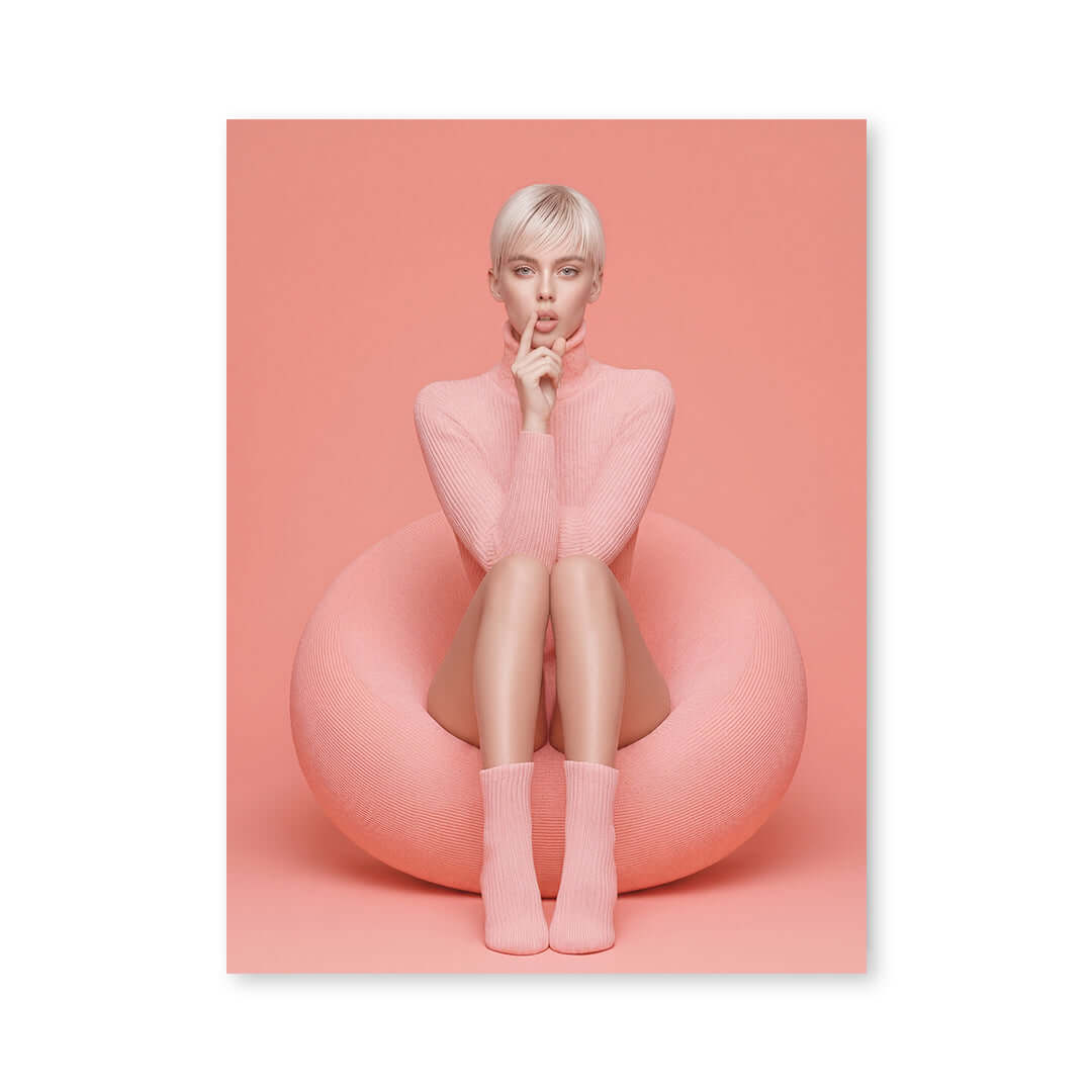 Cuadro Póster Modelo en Rosa | Decoración Moderna