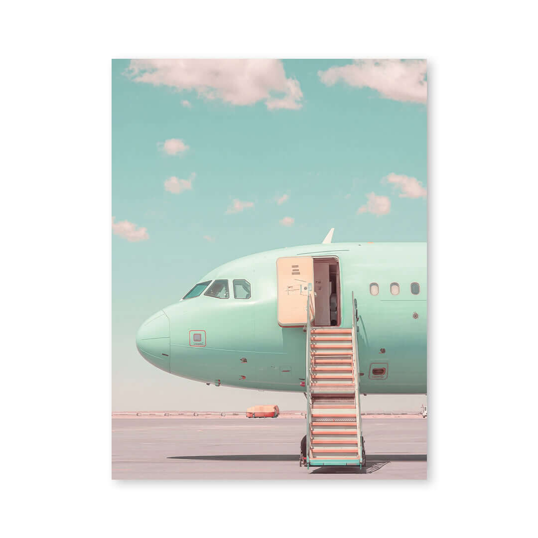 Cuadro Póster Avión en Tonos Pastel | Decoración de Viajes