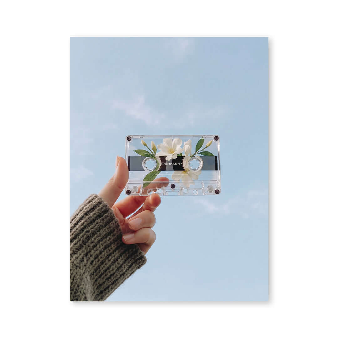 Cuadro Póster Cassette Floral | Decoración Retro