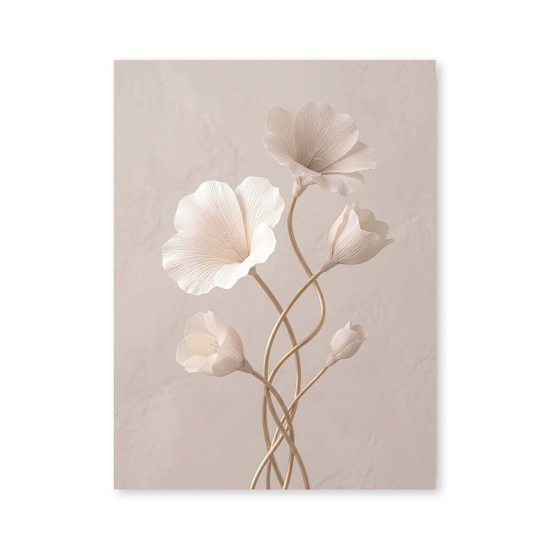 Cuadro Póster Flores Blancas | Decoración Botánica Elegante