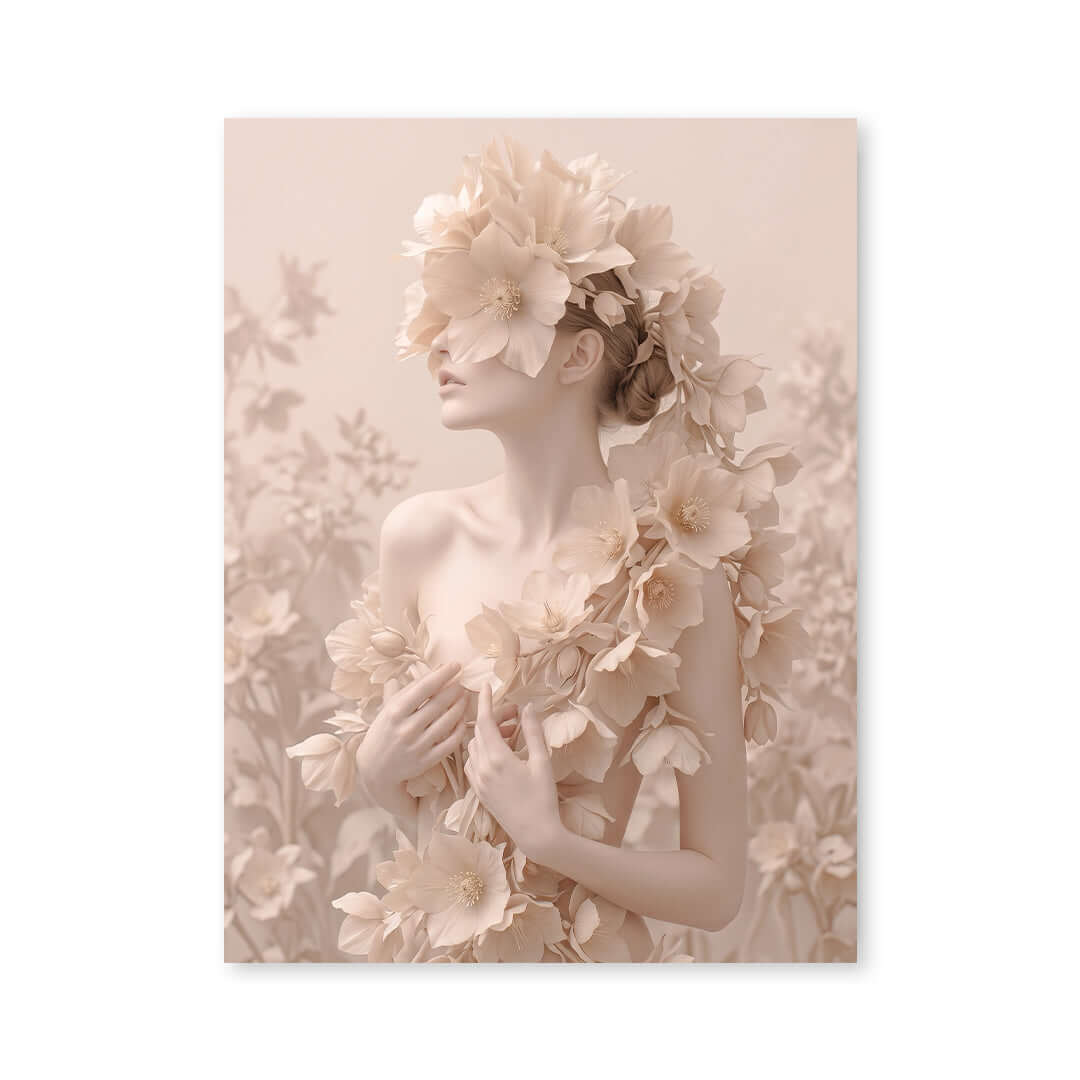 Cuadro Póster Mujer con Flores | Decoración Elegante