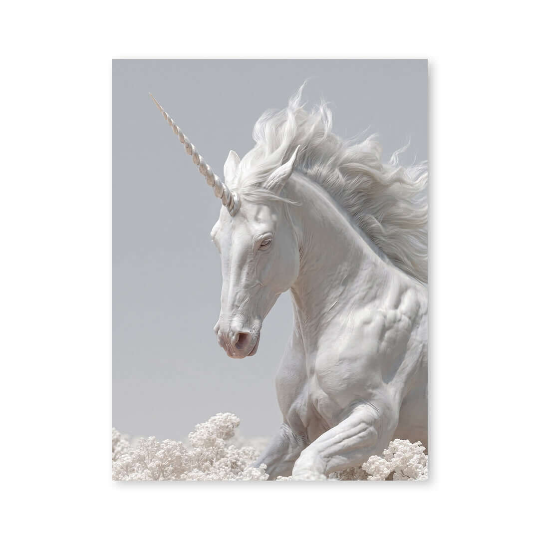 Cuadro Póster Unicornio Blanco | Decoración de Fantasía