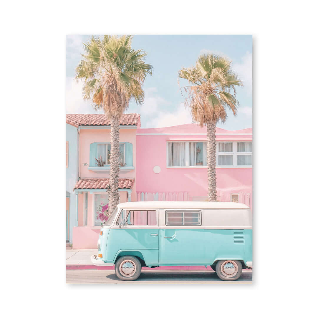 Cuadro Póster Furgoneta Retro | Decoración Veraniega Pastel