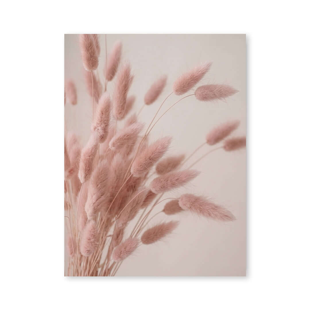 Cuadro Póster Espigas Rosadas | Decoración Botánica Pastel