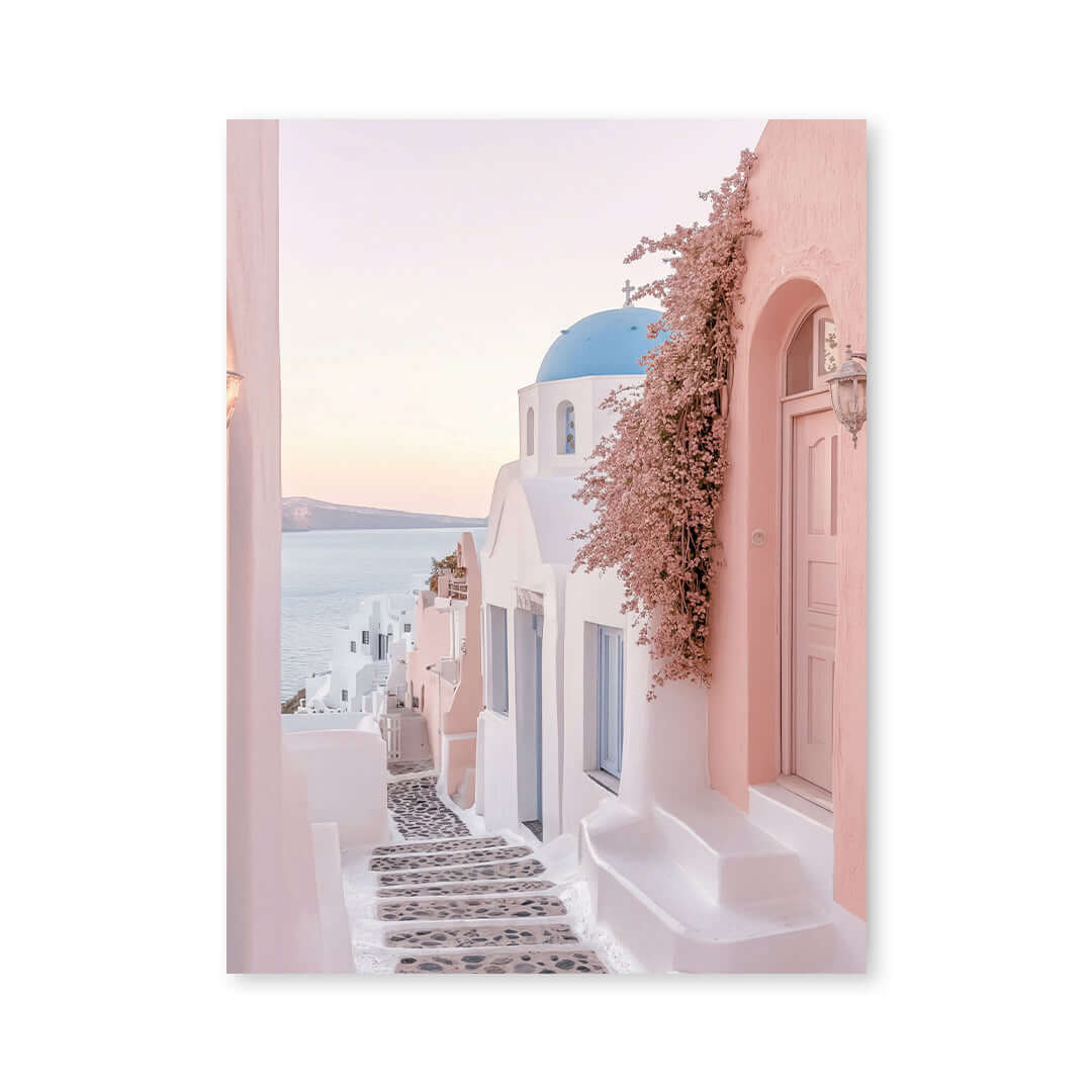 Cuadro Póster Santorini al Atardecer | Decoración Mediterránea