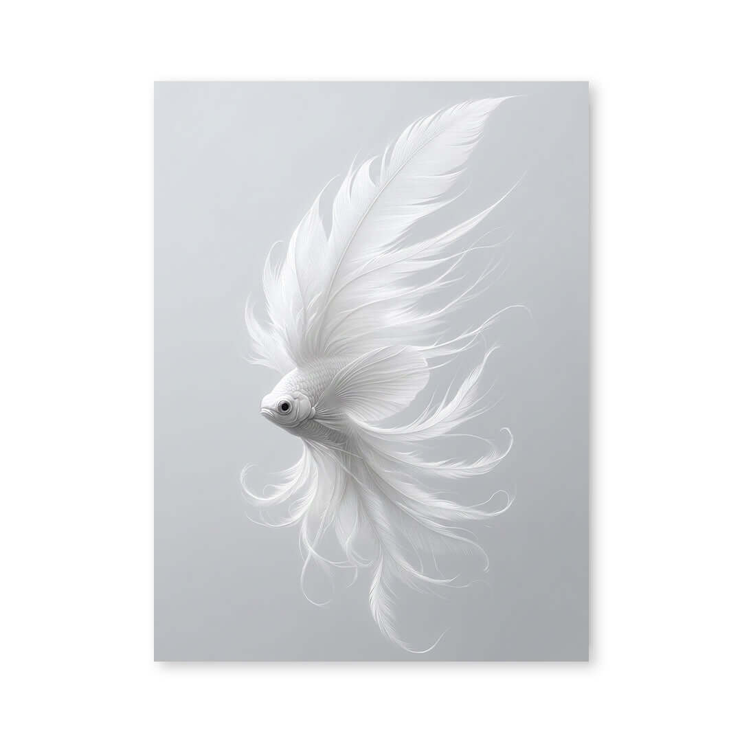 Cuadro Póster Pez Blanco | Decoración Minimalista