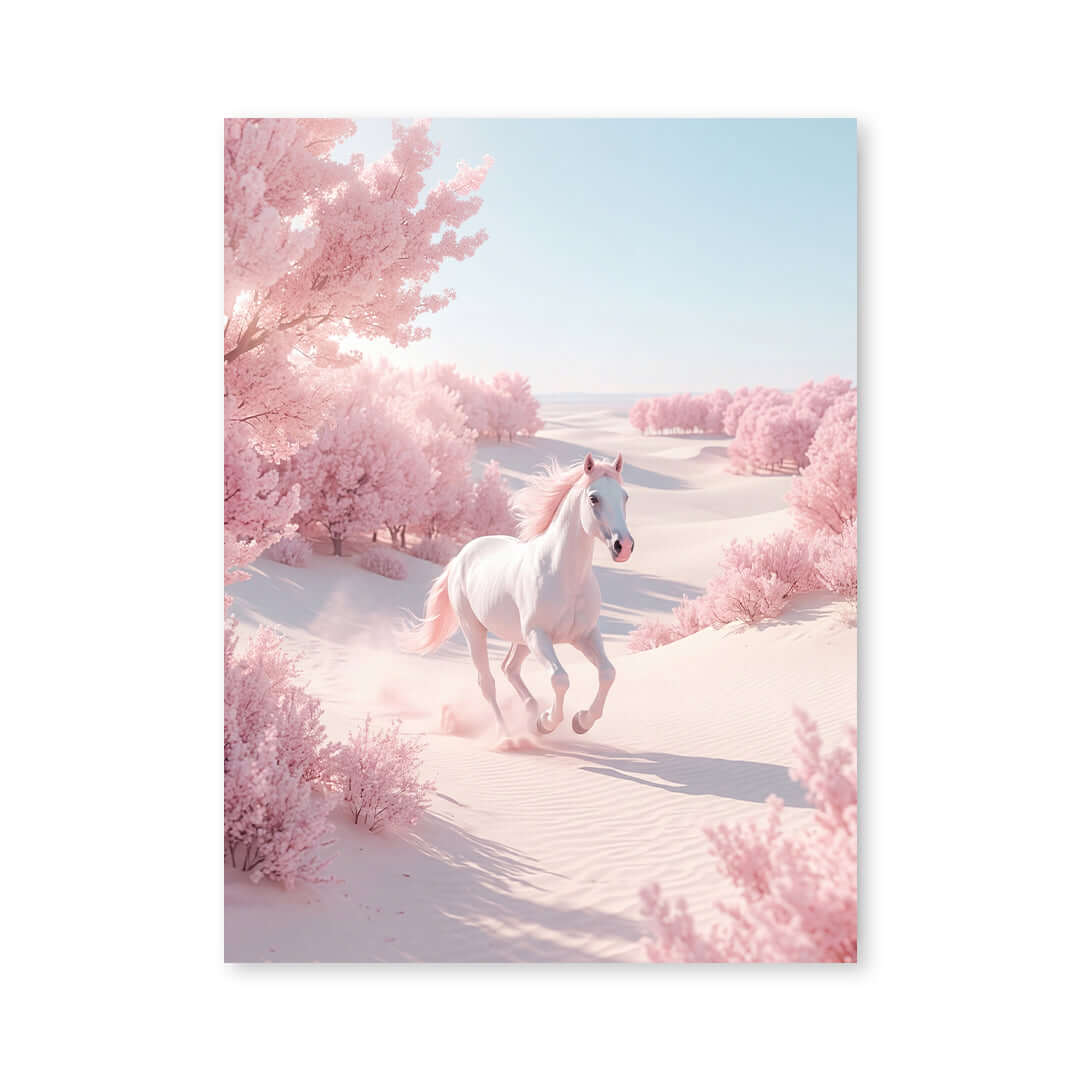 Cuadro Póster Caballo Rosa | Decoración en Tonos Pastel