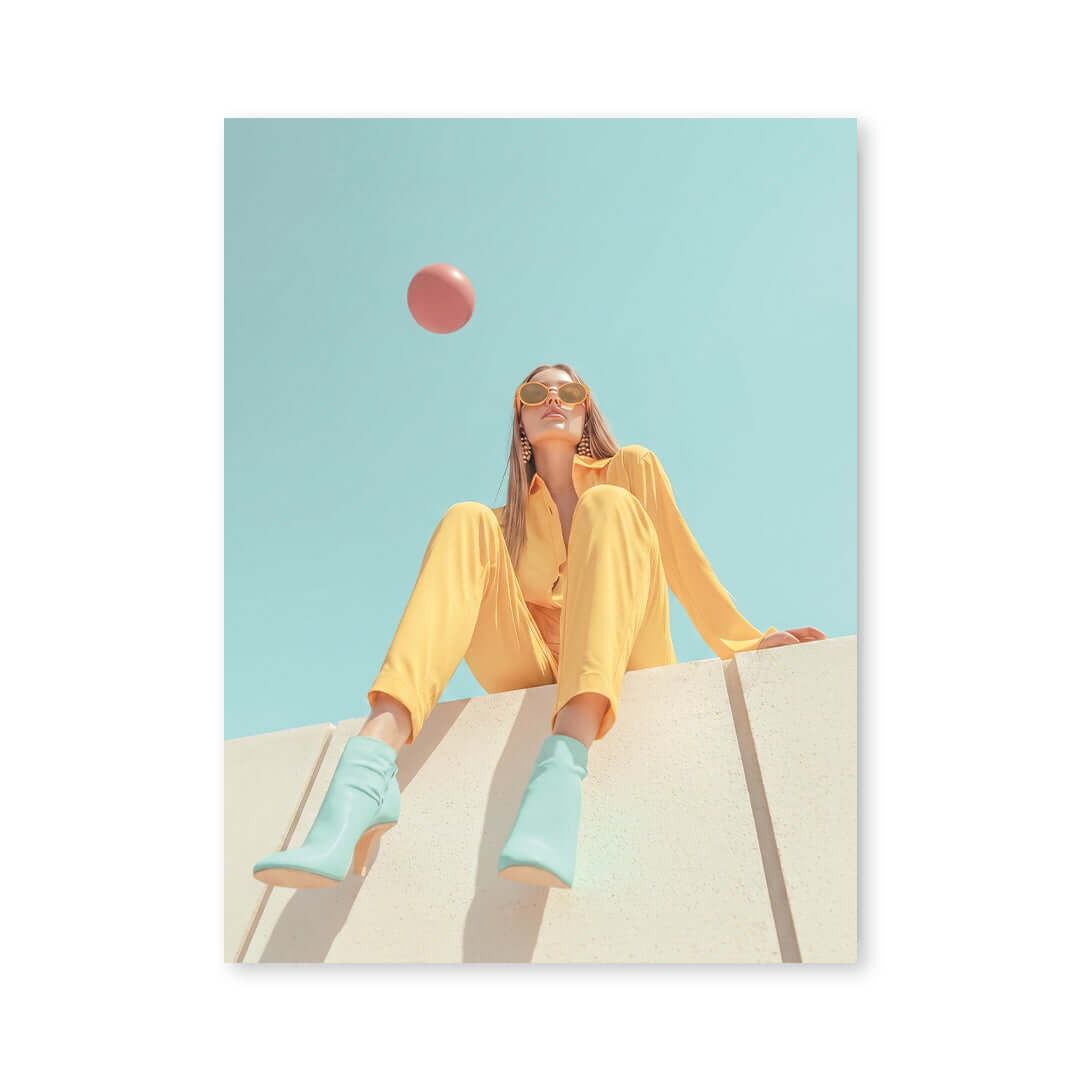 Cuadro Póster Mujer con Traje Amarillo | Decoración Moderna