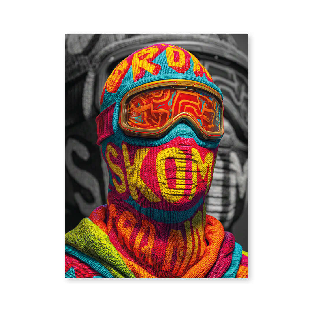 Cuadro Póster Ski Mask | Decoración Urbana Multicolor