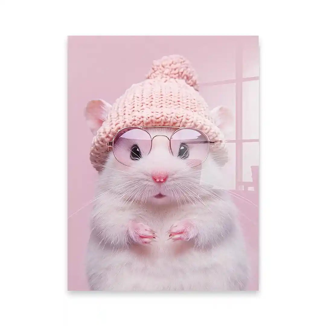 Cuadro Hámster Cozy | Rosa Pastel