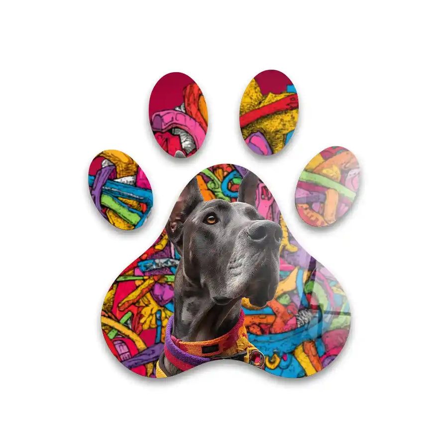 Cuadro Huella Canina | Gran Danés | Estilo Graffiti