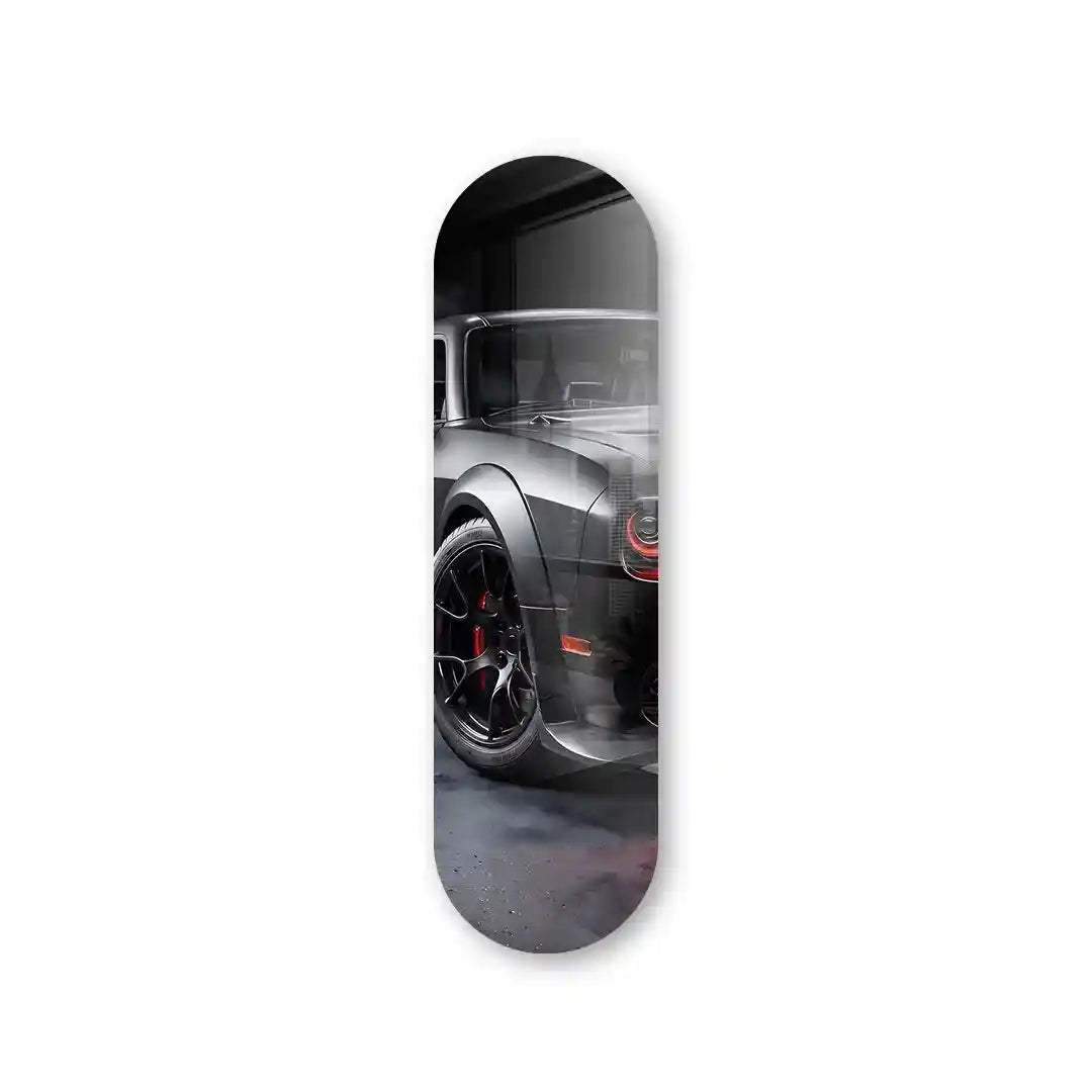 Cuadro Patineta con Coche Deportivo Negro | Muscle Car Negro