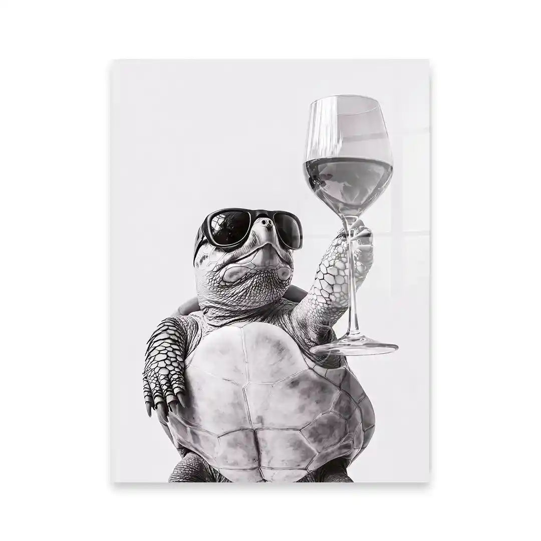 Cuadro Tortuga con Copa | Humor y Estilo