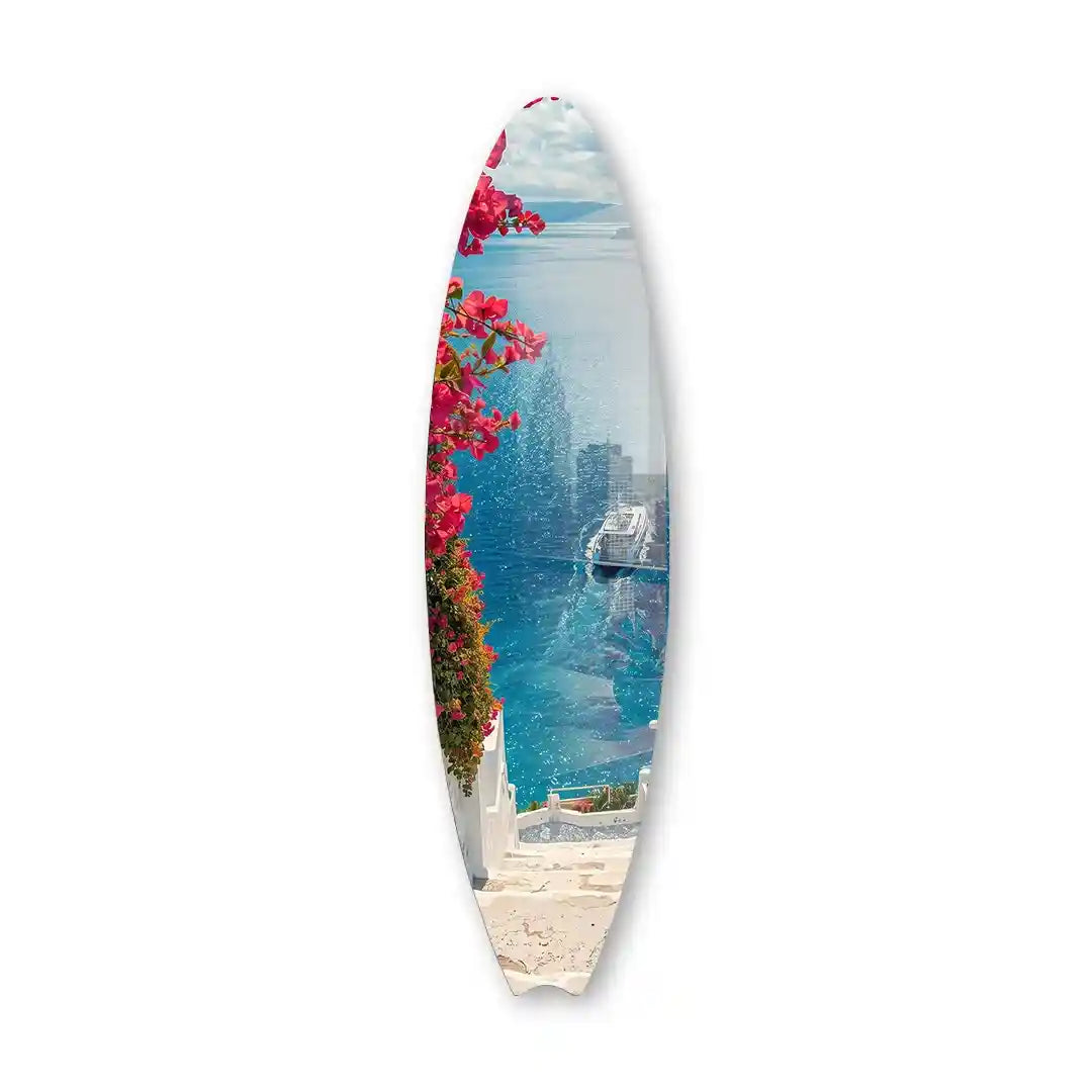 Cuadro Vertical Tabla Surf Mediterráneo Azul