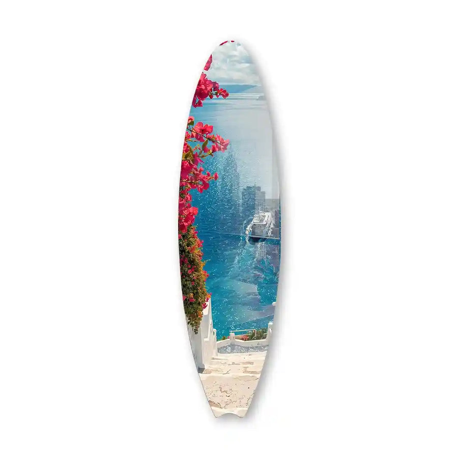 Cuadro Vertical Tabla Surf Mediterráneo Azul