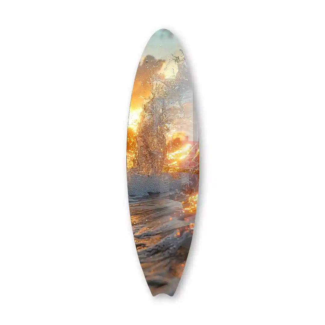 Cuadro Vertical Tabla Surf | Ola Dorada