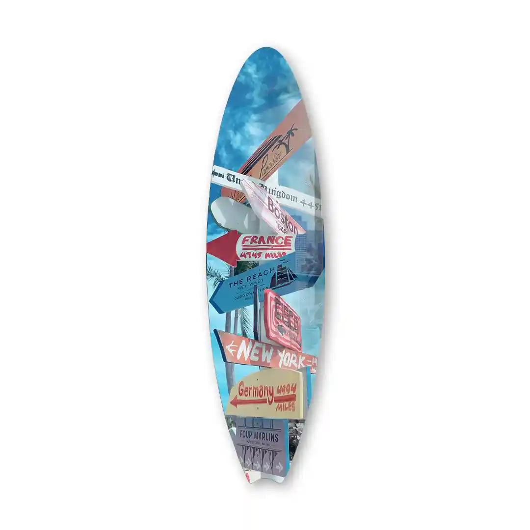 Cuadro Decorativo Tabla de Surf | Estilo Viajero Vintage
