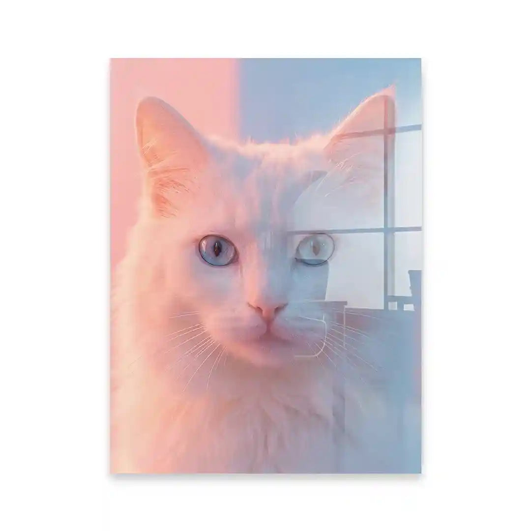Cuadro Mirada Pastel | Luz Rosa y Azul