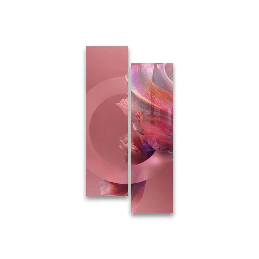 Cuadro Díptico Abstracto Rosa | Fluidez Contemporánea
