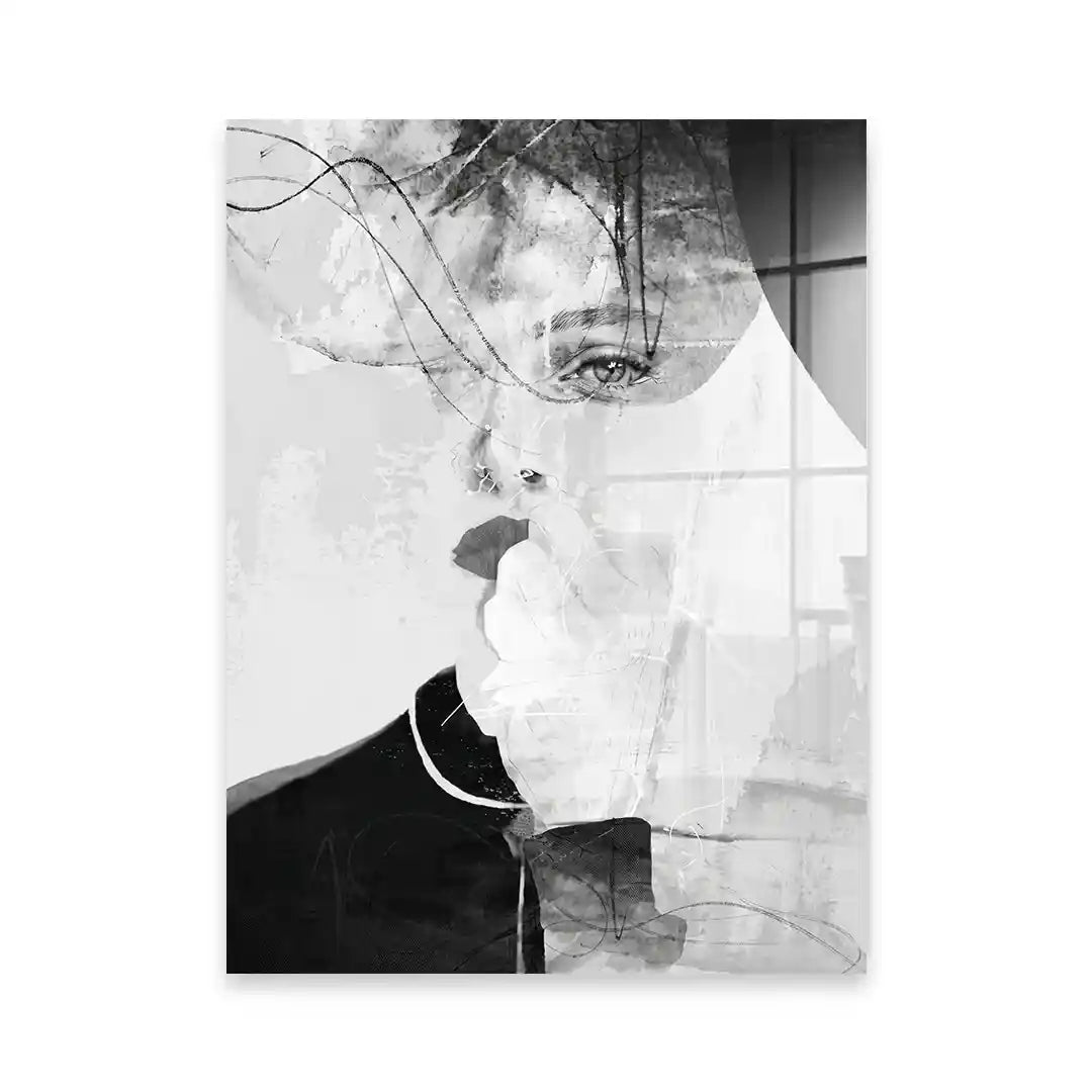 Cuadro Póster Retrato Abstracto Blanco y Negro | Decoración Moderna