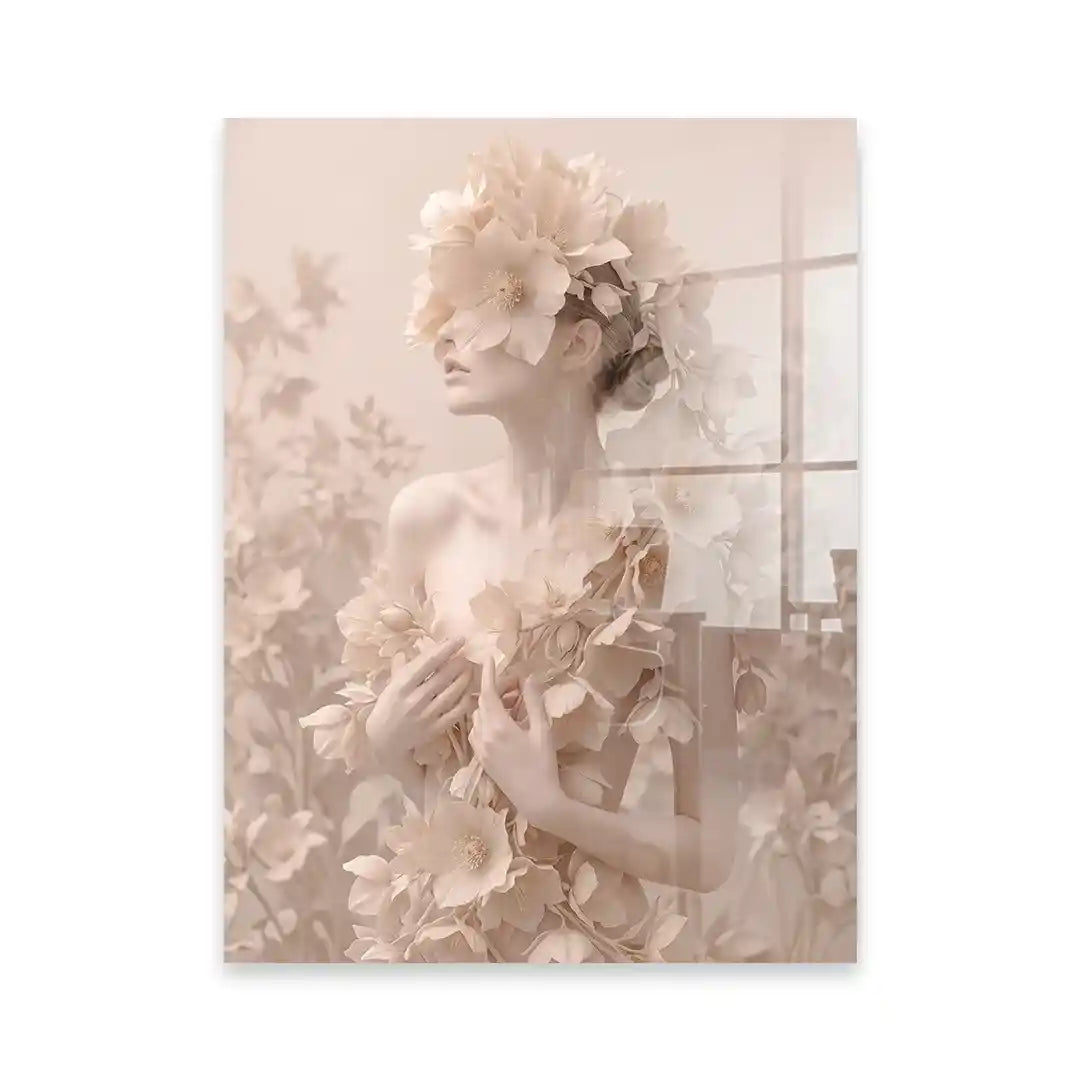 Cuadro Póster Mujer Entre Flores | Decoración Floral Elegante