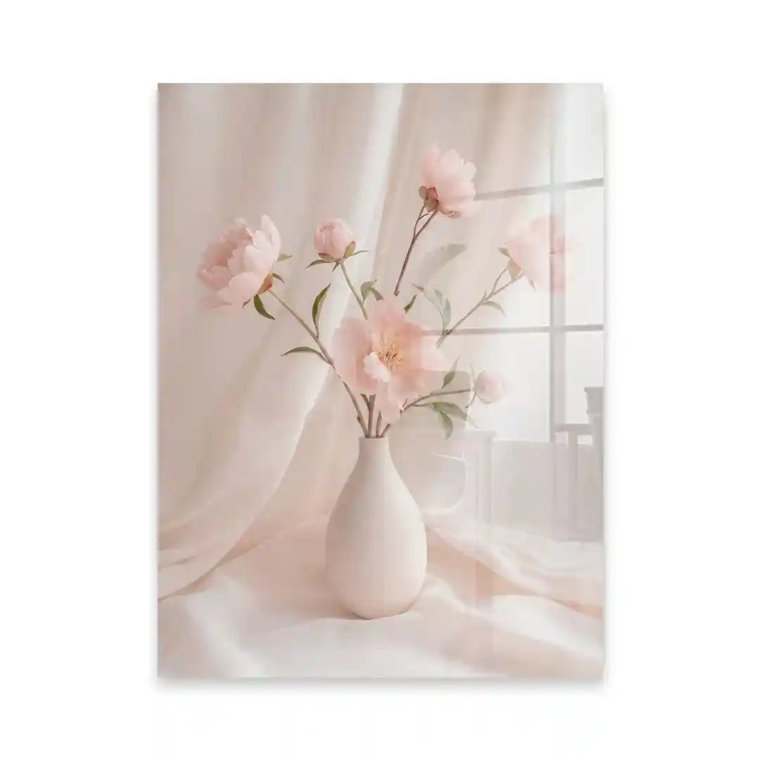 Cuadro Póster Flores Rosas en Jarrón | Decoración Floral Elegante