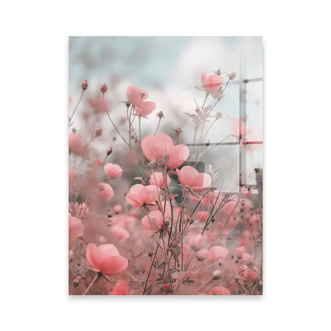 Cuadro Póster Jardín Rosa | Flores en Tonos Pastel