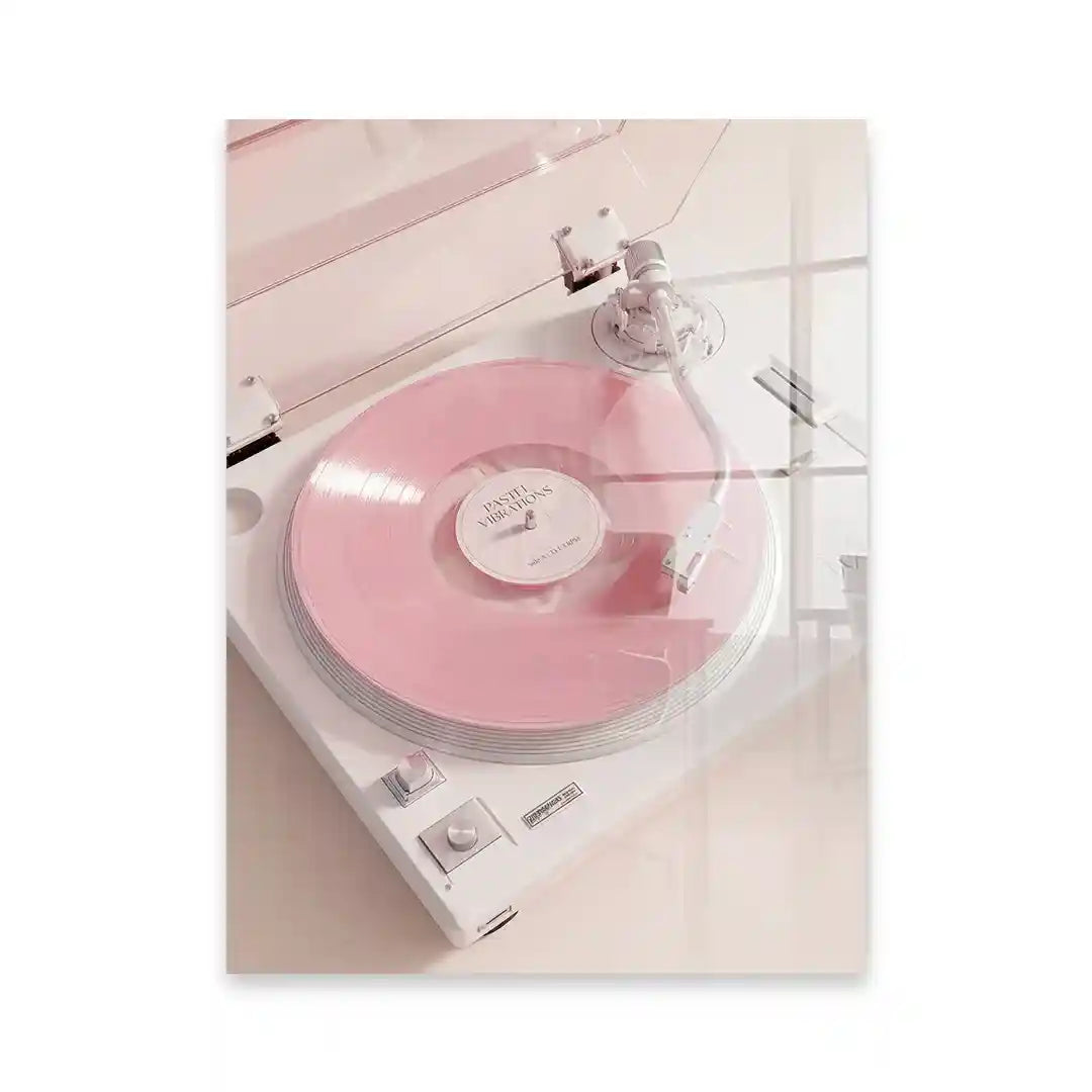 Cuadro Póster Pastel Vinyl | Tocadiscos Rosa
