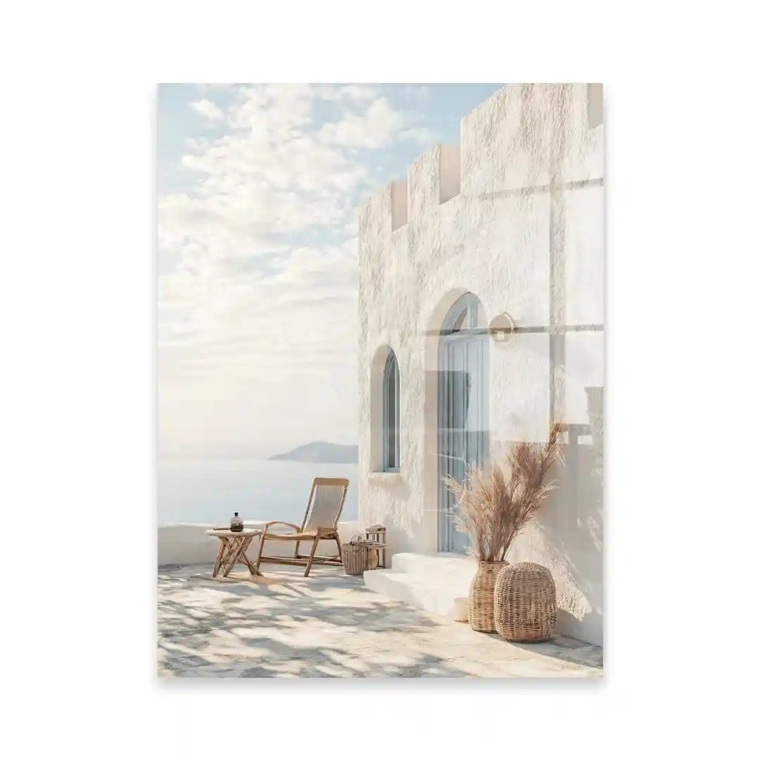 Cuadro Póster Mediterranean Escape | Terraza frente al Mar