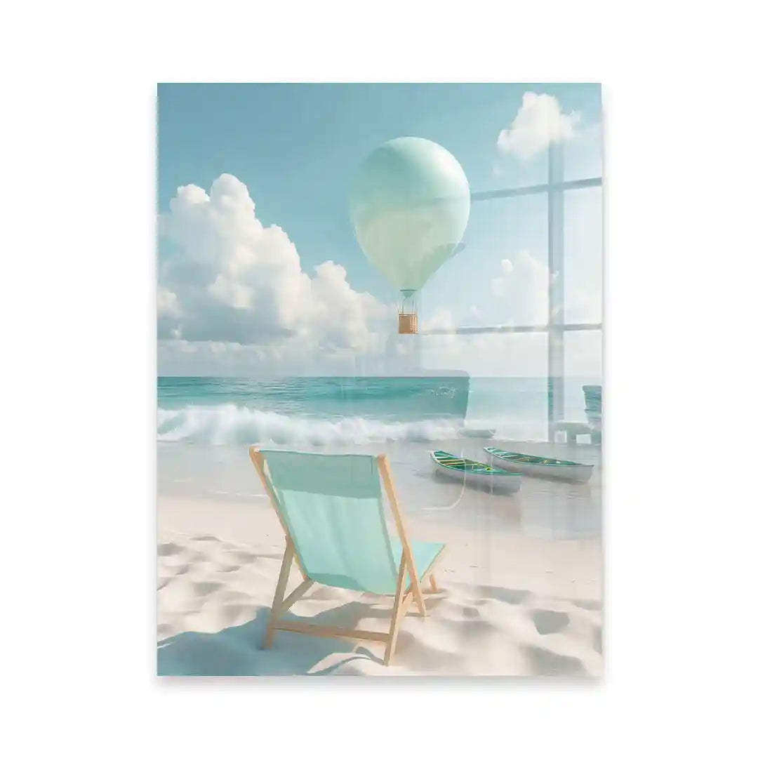 Cuadro Póster Summer Escape | Globo sobre el Mar