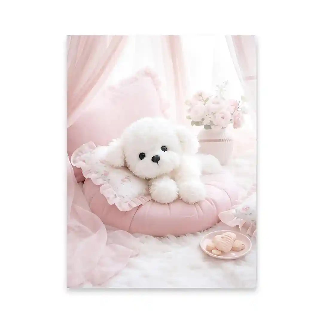 Cuadro Perrito Blanco Pastel | Dulce Descanso