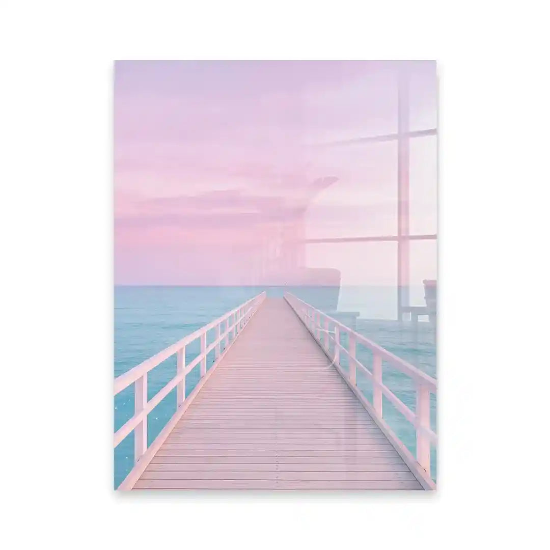 Cuadro Póster Muelle Rosa | Pink Horizon