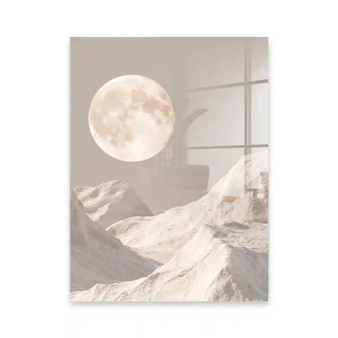 Cuadro Póster Luna Llena | Paisaje Lunar Minimalista