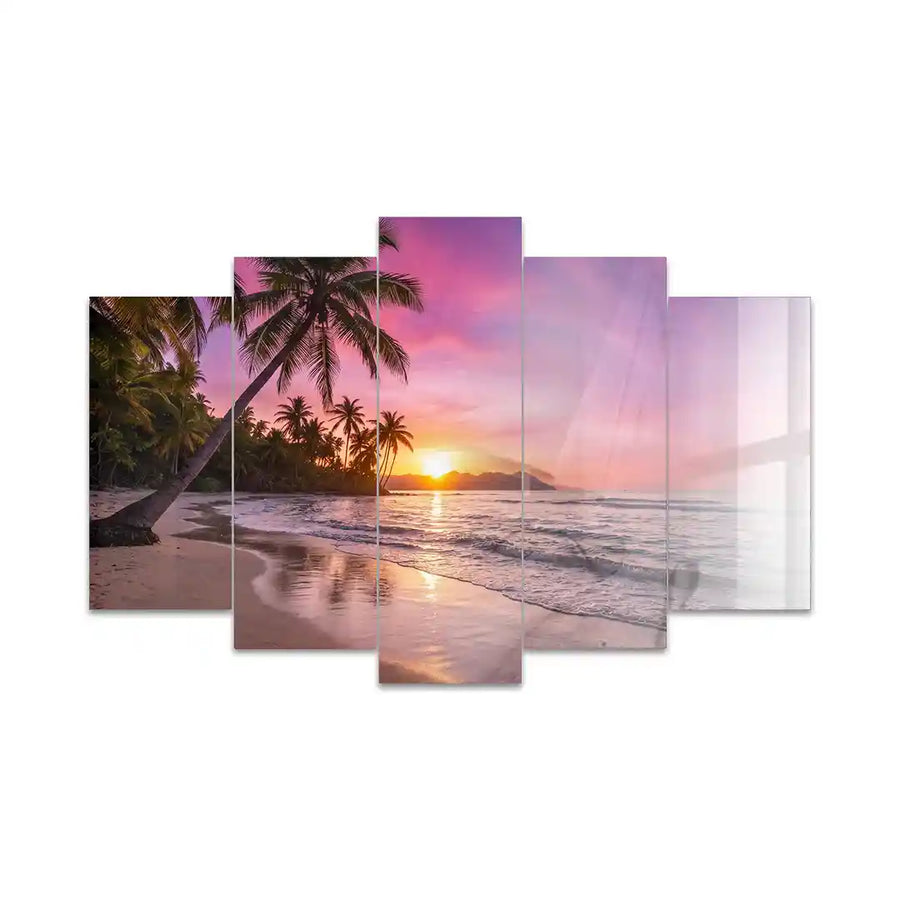 Cuadro de Metacrilato Playa al Atardecer | Decoración Tropical