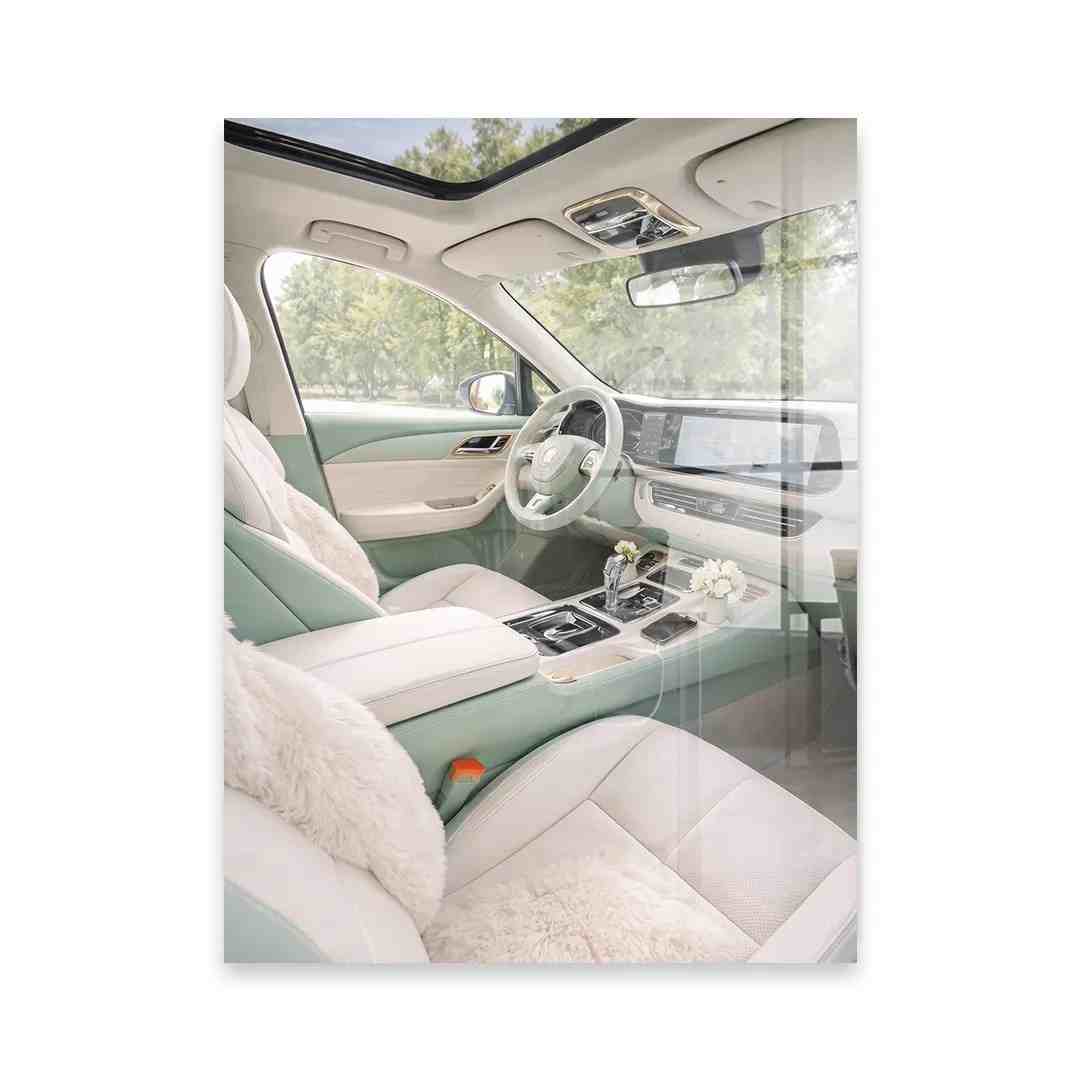 Cuadro Póster Interior de Coche en Tonos Pastel | Estilo Moderno