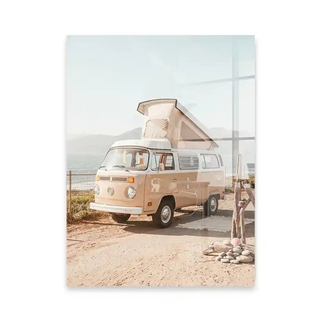 Cuadro Póster Volkswagen Camper Beige | Estilo Coastal Vintage