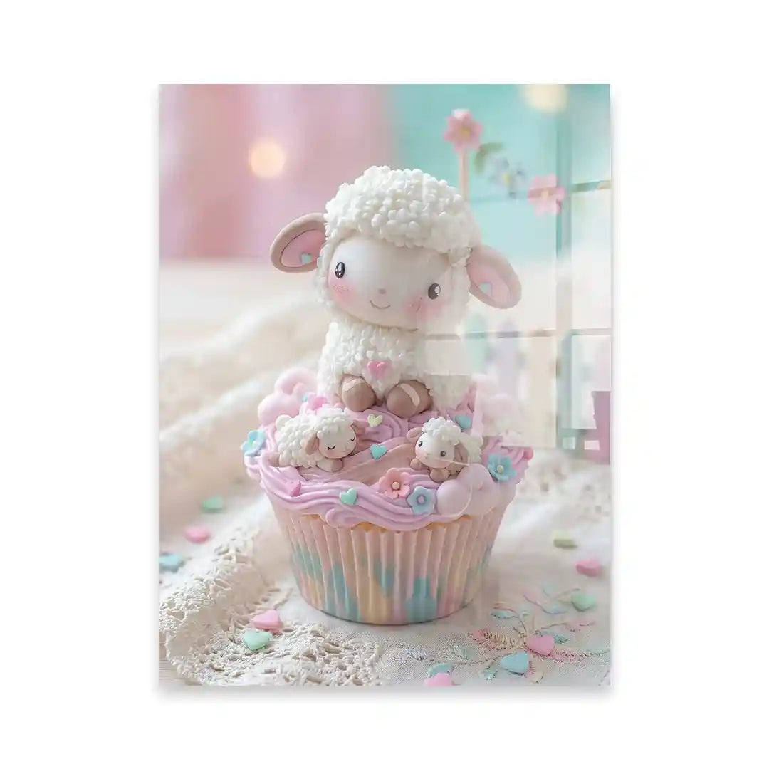 Cuadro Ovejita Dulce | Cupcake Pastel