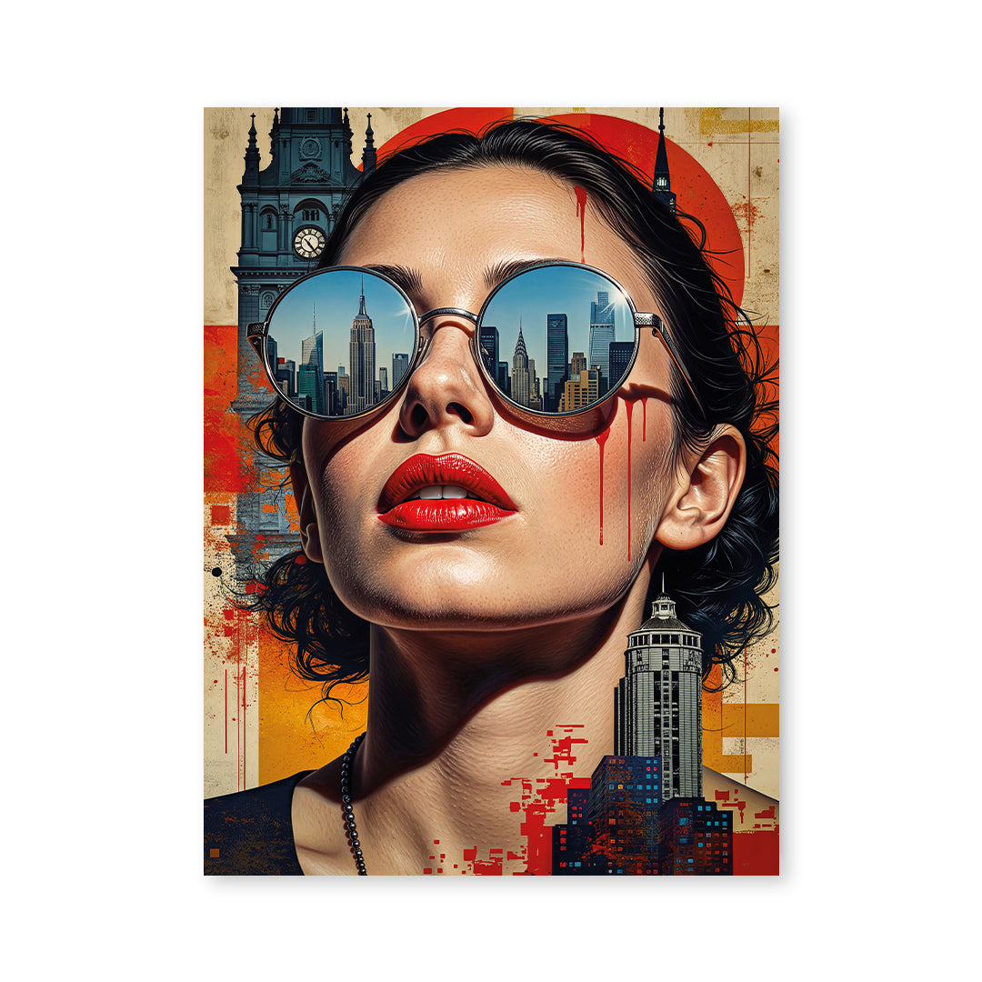 Cuadro Póster Mujer New York | Decoración Pop Art