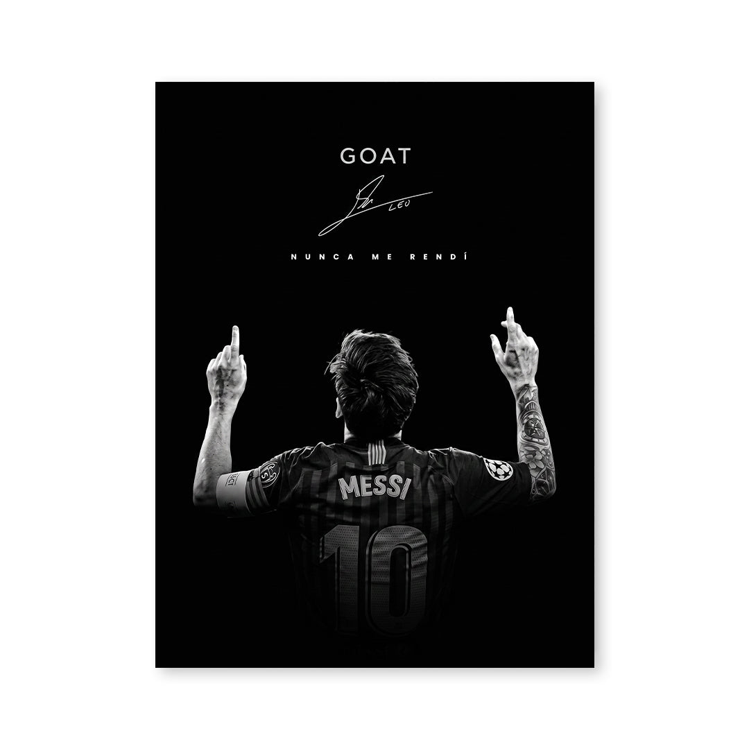 Cuadro Póster Lionel Messi GOAT | Decoración de Fútbol