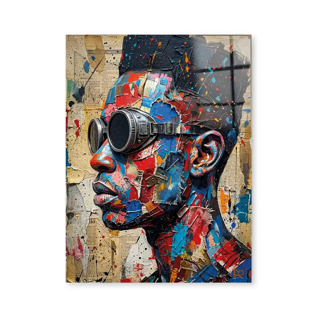 Cuadro Urban Vision | Retrato Futurista Collage | Arte Street Pop