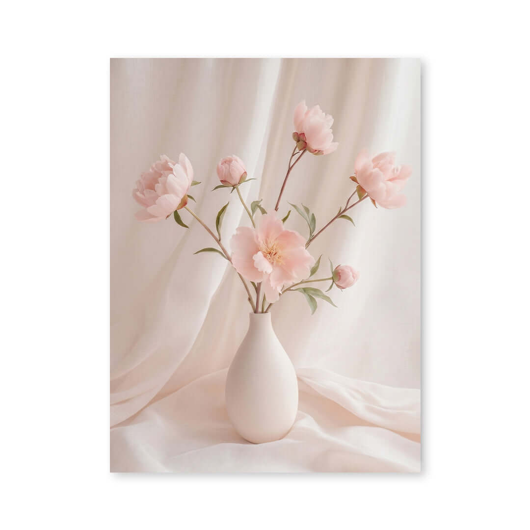Cuadro Póster Flores Rosadas en Jarrón | Decoración Elegante