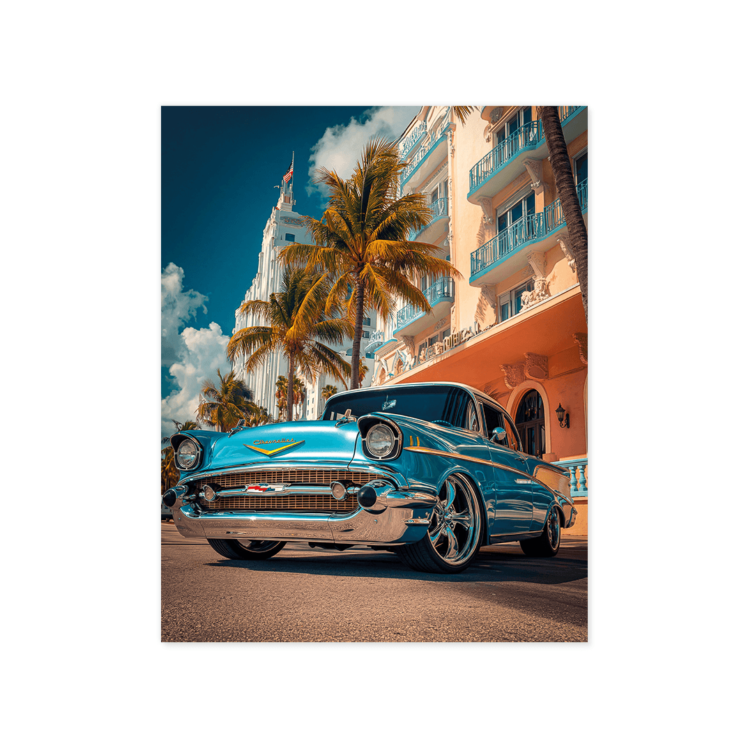Cuadro Póster Chevrolet Bel Air 1957 | Decoración Vintage