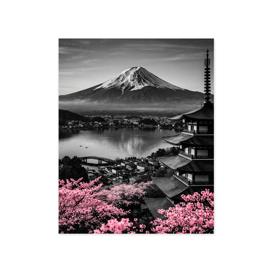 Cuadro Póster Fujiyoshida y Monte Fuji | Decoración Japonesa
